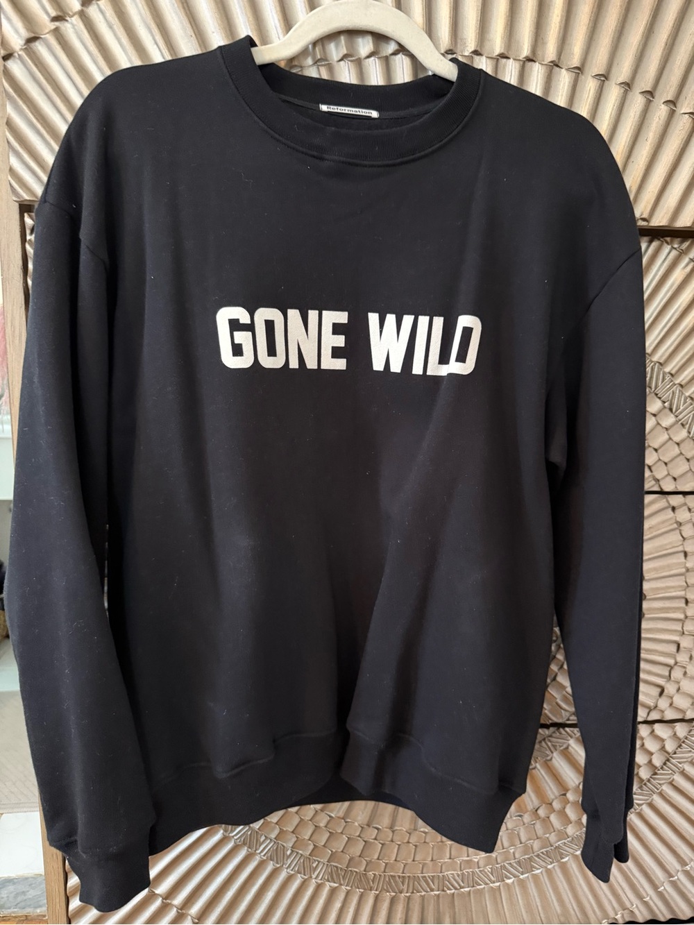 Reformation Black 'Gone Wild' Crewneck Sweatshirt